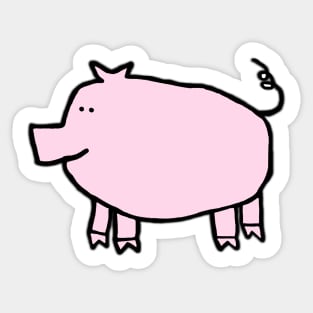 Soft Pink Pig Left Sticker